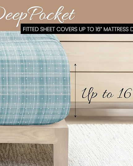 Linen Market 4 Piece Full Bedding Sheet Set (Aqua Polka) - Sleep Better Than Ever with These Ultra-Soft & Cooling Bed Sheets for Your Full Size Bed - Deep Pocket Fits 16" Mattress - LeafyLoom