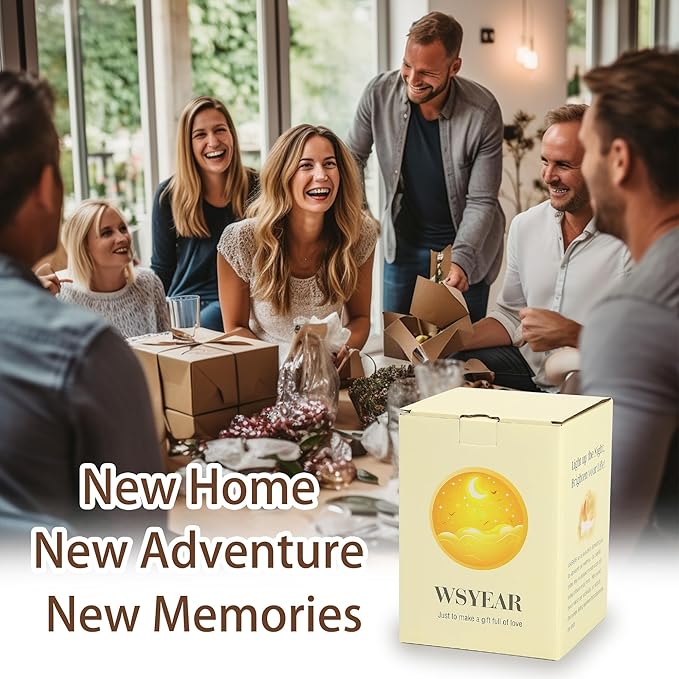 WSYEAR Housewarming Gift for New House Decor, Table Lamp Housewarming Gift Ideas,House Warming Gifts New Home Women Couple, New Home New Adventure New Memories - LeafyLoom