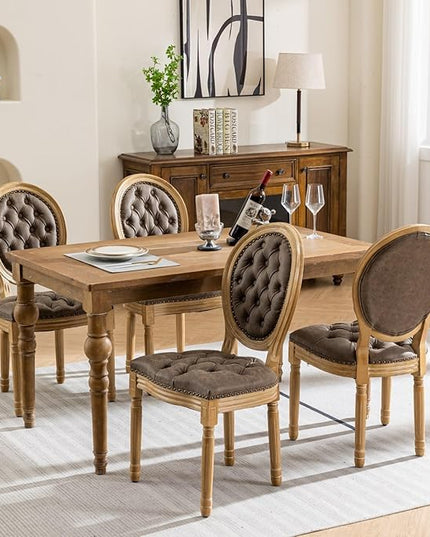 NicBex Haerin-SD-00123-LWJ Dining Chairs, 23"x19.1"x37.2", Brown - LeafyLoom