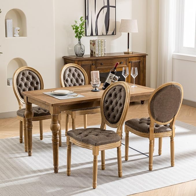 NicBex Haerin-SD-00123-LWJ Dining Chairs, 23"x19.1"x37.2", Brown - LeafyLoom