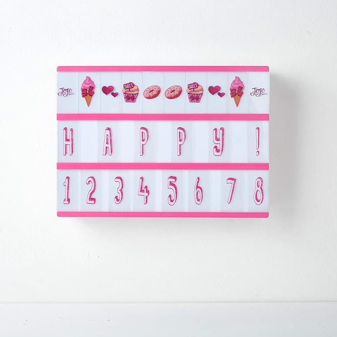 JoJo Siwa LED Cinema Lightbox Message Board, 12.9" L x 9" H x 2" W, Pink - LeafyLoom