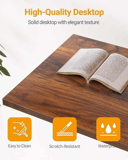 CubiCubi 40 Inch Small L Shaped Computer Desk with Storage Shelves Home Office Corner Desk Study Writing Table, Deep Brown - LeafyLoom