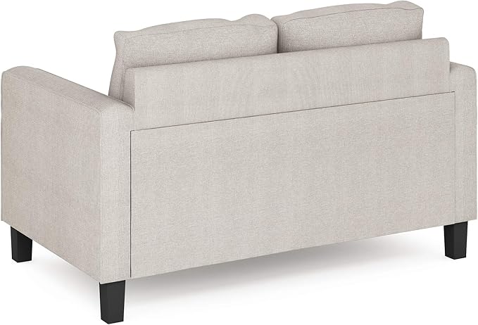 Furinno Bayonne Modern Upholstered Loveseat/Sofa Couch for Living Room, Fog - LeafyLoom