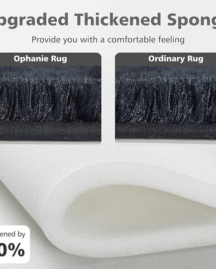 Ophanie Machine Washable 6 x 9 Rugs for Living Room,Black,Large Fluffy Fuzzy Plush Shag Comfy Soft，Non-Slip Indoor Floor Carpet,for Kids Boys Girls Dorm，Room,Bedroom,Playroom，Home Decor Aesthetic - LeafyLoom