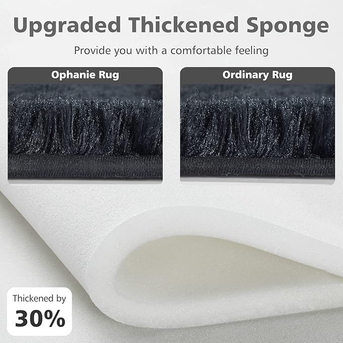 Ophanie Machine Washable 6 x 9 Rugs for Living Room,Black,Large Fluffy Fuzzy Plush Shag Comfy Soft，Non-Slip Indoor Floor Carpet,for Kids Boys Girls Dorm，Room,Bedroom,Playroom，Home Decor Aesthetic - LeafyLoom