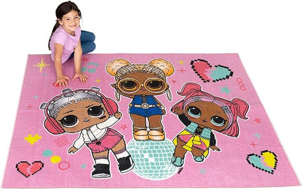 Franco Kids Room Non Slip Area Rug, 69 in x 52 in, LOL Surprise - LeafyLoom