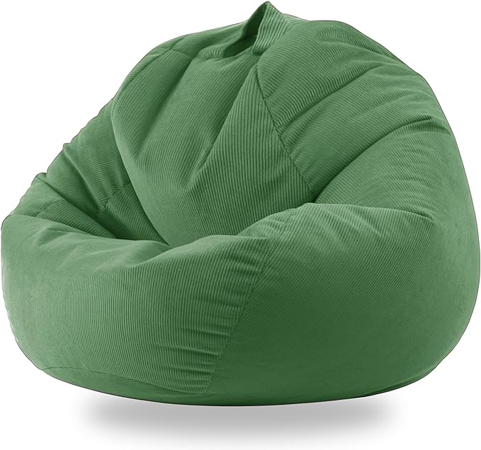 Stuffed Animal Storage Bean Bag Chair Cover (No Filler) Washable Ultra Soft Corduroy Bean Bag Cover for Organizing Plush Toys, Bean Bag for Adults - LeafyLoom