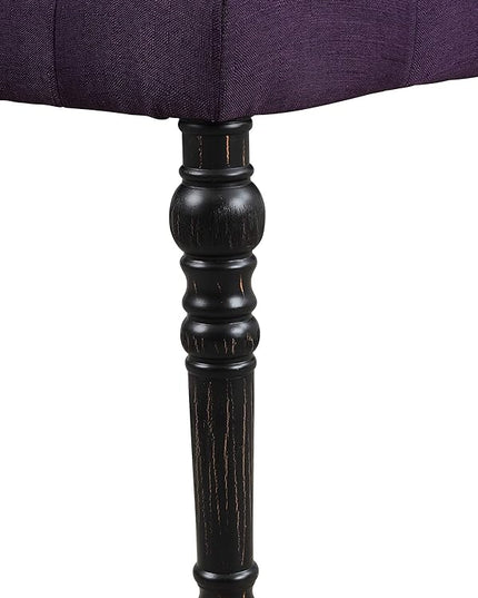 Roundhill Furniture Leviton Urban Style Dark Washed Wood Dining Set: Table, 4 Chairs and Bench, Purple - LeafyLoom