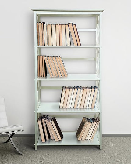 Casual Home Montego Bookcase, 5-Shelf, White,324-51 - LeafyLoom