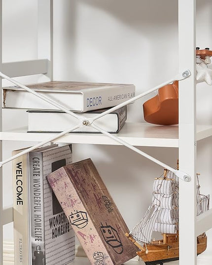 BEWISHOME 3 Tier Bookshelf, White Small Bookshelf for Small Spaces, Short Wooden Storage Bookcase with Metal Frame for Bedroom Living Room and Home Office JCJ62W - LeafyLoom