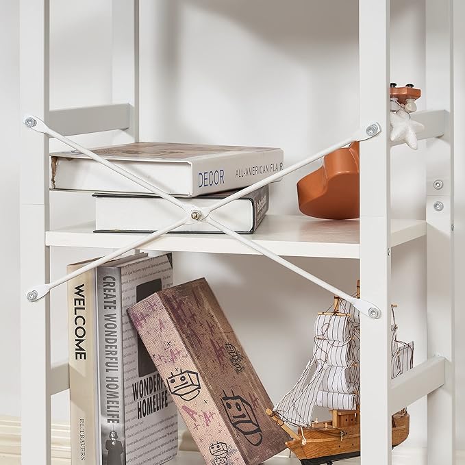 BEWISHOME 3 Tier Bookshelf, White Small Bookshelf for Small Spaces, Short Wooden Storage Bookcase with Metal Frame for Bedroom Living Room and Home Office JCJ62W - LeafyLoom