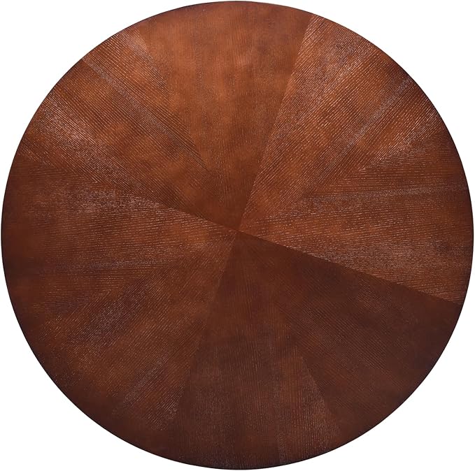 Soohow 47.2''Round Dining Table Dining Room Table Seats Up to 4-6 People,Kitchen Table Wood Dining Table Round Farmhouse Dining Table with Intersecting Pedestal Base,Black Walnut - LeafyLoom