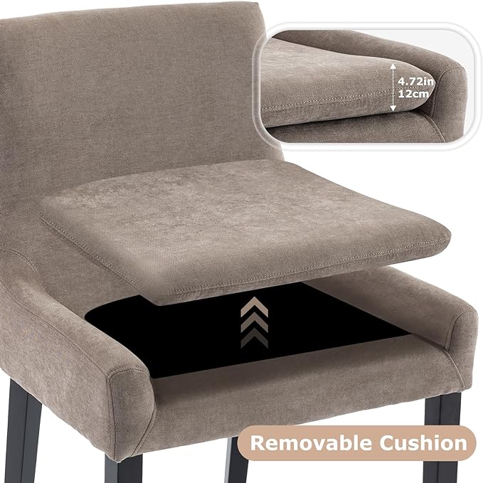 COLAMY Modern Dining Chairs Set of 4, Upholstered Corduroy Accent Side Leisure Chairs with Mid Back and Wood Legs for Living Room/Dining Room-Camel - LeafyLoom