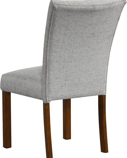 HomePop Classic Parsons Dining Chairs, Pack of 2, Pewte Gray Woven - LeafyLoom