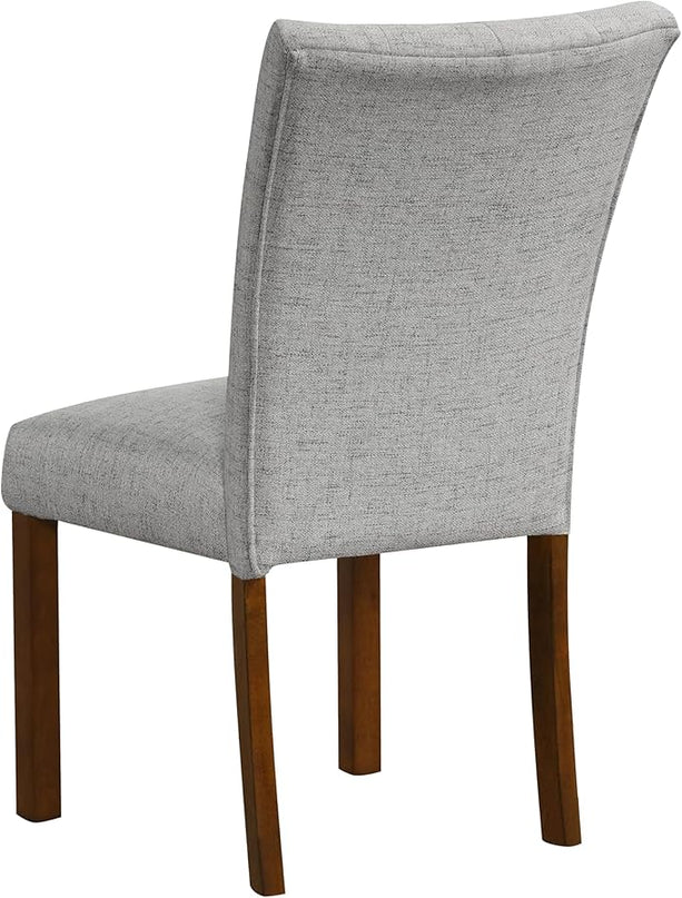 HomePop Classic Parsons Dining Chairs, Pack of 2, Pewte Gray Woven - LeafyLoom