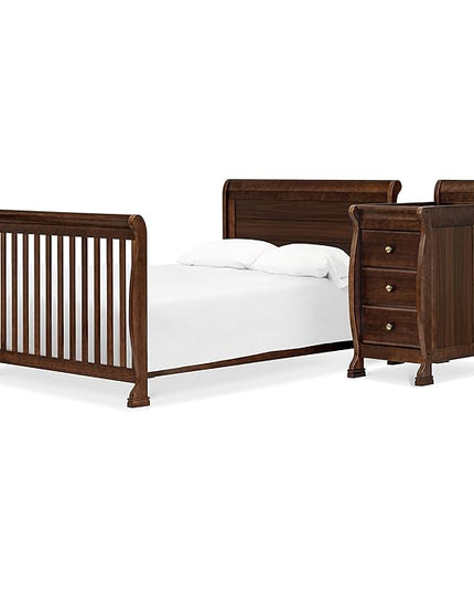 DaVinci Kalani 4-in-1 Convertible Crib and Changer Combo in Espresso - LeafyLoom