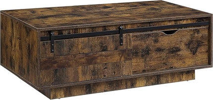 NicBex Coffee Table Faux Marble Coffee Table with Storage Rectangle Center Tables with Drawers Dining Table for Living Room, Dining Room, Office, and Bedroom,47" W, Rustic Oak - LeafyLoom