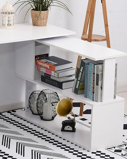 NicBex Kimberly-DW-00213-LWJ Home Office Desks, 47.25"x43.25"x29.25", White - LeafyLoom