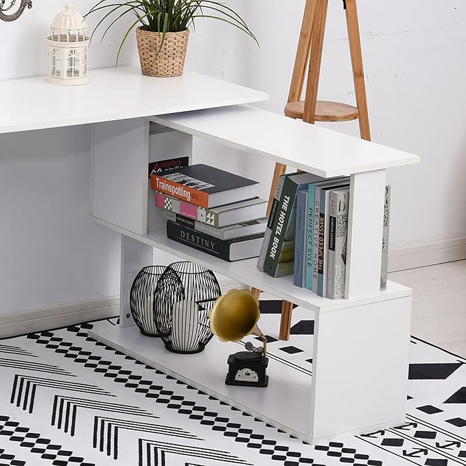 NicBex Kimberly-DW-00213-LWJ Home Office Desks, 47.25"x43.25"x29.25", White - LeafyLoom