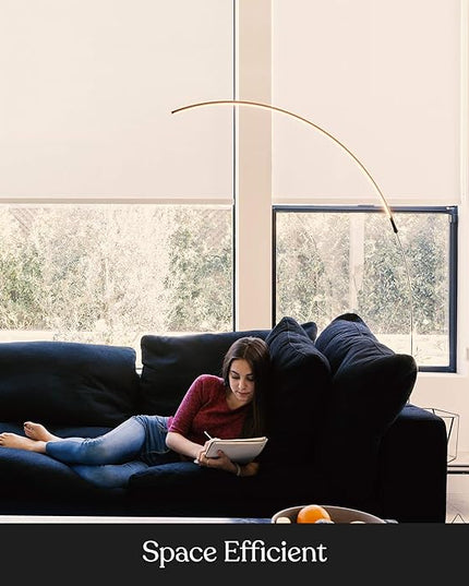 Brightech Sparq Arc Floor Lamp, Ultra Bright Lamp for Living Rooms & Offices – 3-Way Dimmable Smart, Tall Contemporary Standing Lamp for Reading in Bedrooms - Black - LeafyLoom