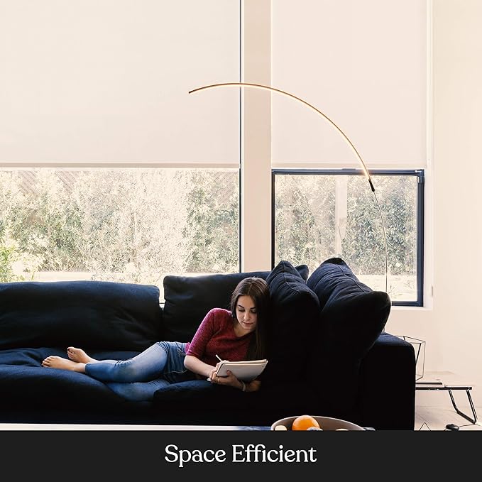 Brightech Sparq Arc Floor Lamp, Ultra Bright Lamp for Living Rooms & Offices – 3-Way Dimmable Smart, Tall Contemporary Standing Lamp for Reading in Bedrooms - Black - LeafyLoom