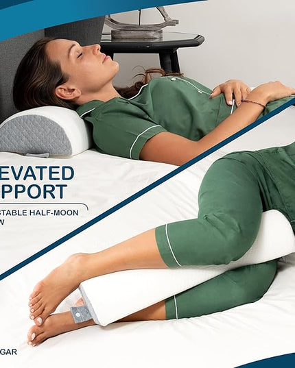 Bed Wedge Pillow 10 inch | Memory Foam Wedge Pillow for Sleeping | Triangle Pillow Wedge | Acid Reflux Pillow | Post-Surgery Support Cushion | Back, Head, Knee, Elbow Support | Pregnancy Pillow - LeafyLoom