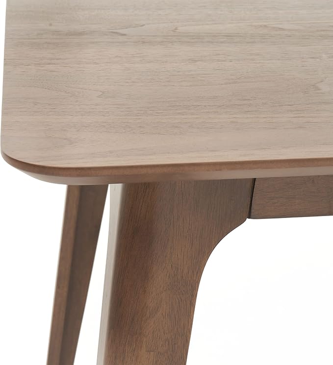 Christopher Knight Home Megann Mid-Century Wood Dining Set with Fabric Chairs, 5-Pcs Set, Natural Walnut / Mint - LeafyLoom