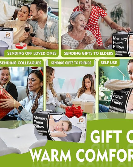 Cervical Pillow for Bed Sleeping, Memory Foam Contour Neck Pillows with Breathable Pillowcase, Ergonomic Neck Support Pillows for Side, Back and Stomach Sleepers - LeafyLoom