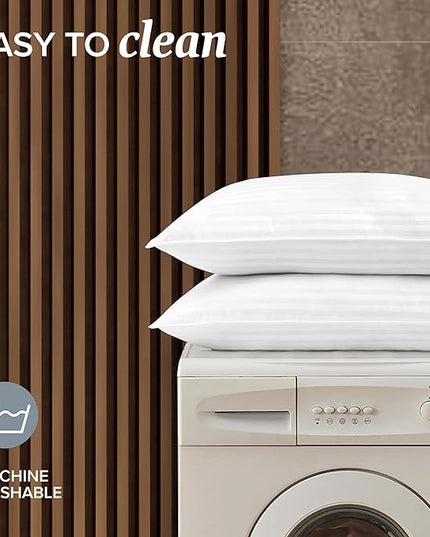 Beckham Hotel Collection Bed Pillows Standard / Queen Size Set of 2 - Down Alternative Bedding Gel Cooling Pillow for Back, Stomach or Side Sleepers - LeafyLoom