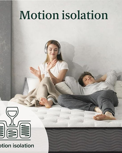 ZINUS 10 Inch True Support Hybrid Mattress [New Version], Twin, Fiberglass free, Medium Feel, Motion Isolation, Certified Safe Foams & Fabric, Mattress in A Box - LeafyLoom