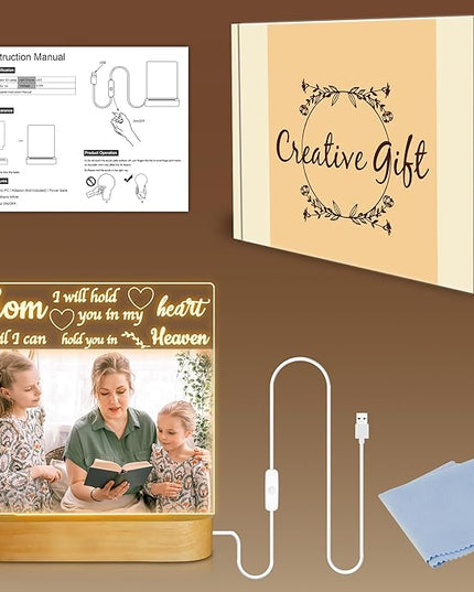 Attivolife Gift for Mother - Acrylic Photo Frame with Warm Color LED Light, Desk Display 4x6 Picture, Best Present for Mom Birthday Mother's Day Valentine Day - LeafyLoom