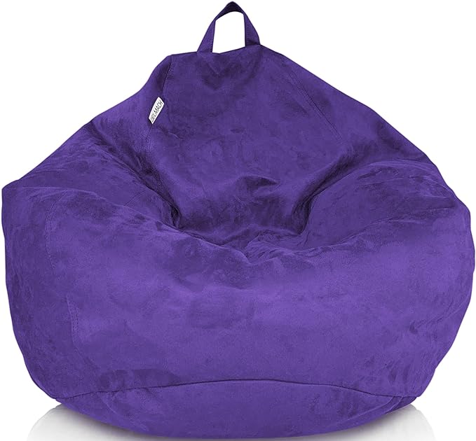 Bean Bag Chair Cover 3.5 ft (No Filler) | XL Stuffed Animal Storage | Double Stitched | Long Durable Zipper | Premium Microsuede… - LeafyLoom