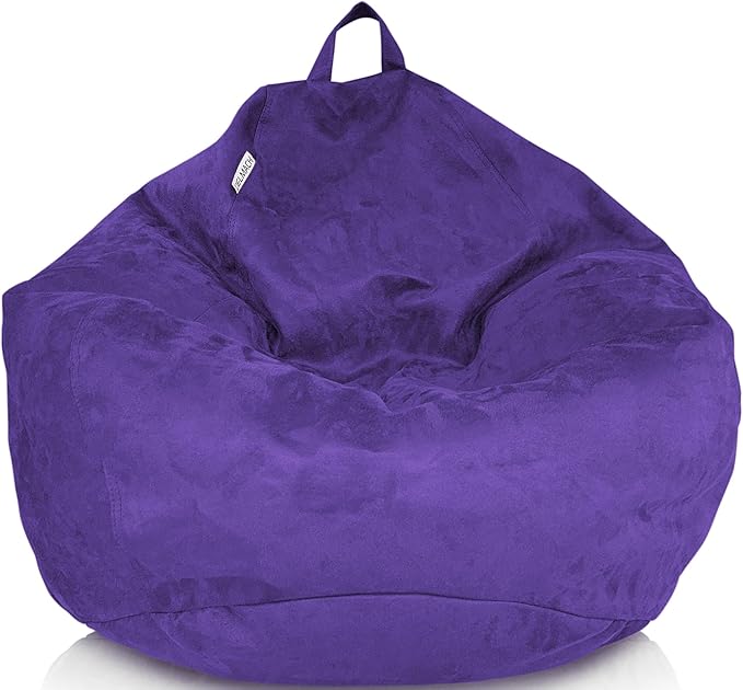 Bean Bag Chair Cover (No Filler) | Fur Resistant Microsuede | Adult Size | Stuffed Animal Storage for Kids Or Adults | Double Stitched | Durable Zipper | Soft Premium - LeafyLoom