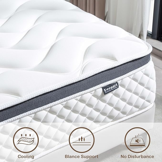 Full Mattress,10 Inch Full Size Mattress in a Box,Gel Memory Foam and Innerspring Hybrid Mattress with Individual Pocket Spring for Motion Isolation,Pressure Relief,Medium Firm Feel - LeafyLoom