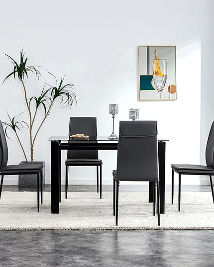 NicBex Haerin-SD-00288-LWJ Dining Chairs, 17.1"x14.6"x37.7", Black - LeafyLoom