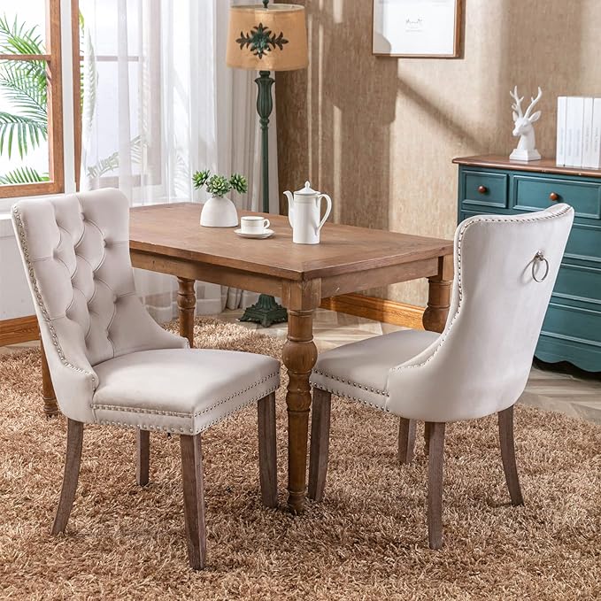 NicBex Haerin-SD-00109-LWJ Dining Chairs, 25.5"x19.7"x37.4", Light Beige - LeafyLoom