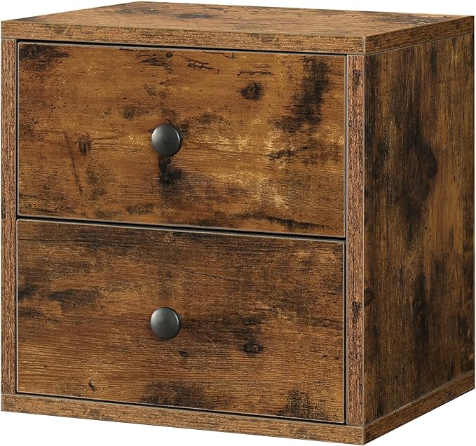 Magic DIY Cube Storage Organizer Stackable Cubes For Home Books Clothes Toy -Modular Cubby Storage System -Closet Organizer -Bookcase Closet (Antique brown, Drawer Cube) - LeafyLoom