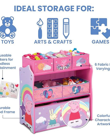 Delta Children Design & Store 6 Bin Toy Storage Organizer, Peppa Pig - LeafyLoom