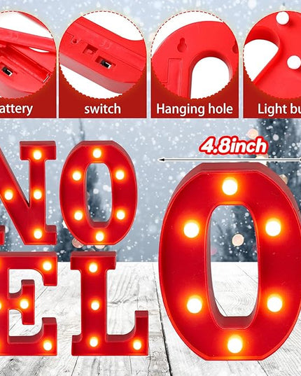 VIHOSE Christmas LED Letter Lights Sign Table Decoration Christmas Light up Letters Battery Powered Letter for Home Bar Christmas Party Bedroom Tabletop Decoration Gift(Noel) VIHOSE