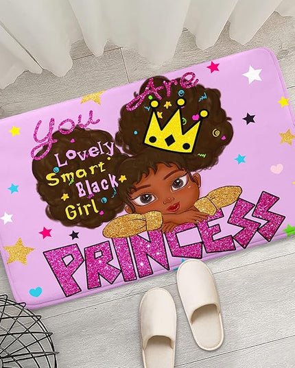 African American Black Girl Rugs for Bedroom African American Rugs for Girls Room Princess Room Decor for Girls Bedroom Decor for Teen Girls Living Room Floor Rugs, Purple, 2'×3' - LeafyLoom