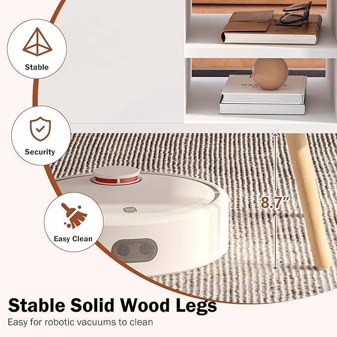 White Lift Top Coffee Table, Wood Coffee Table with Lifting Top Storage, Mid-Century Modern Coffee Table for Living Room, Small Space - LeafyLoom