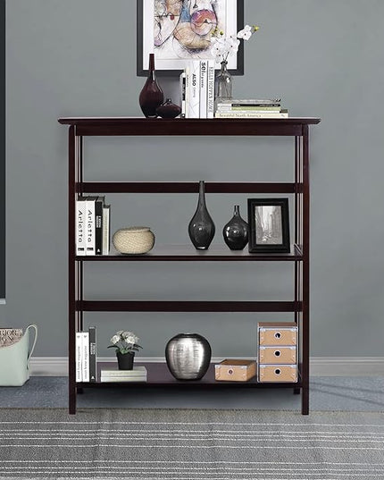 Casual Home Mission Style 3-Shelf Bookcase, Espresso - LeafyLoom