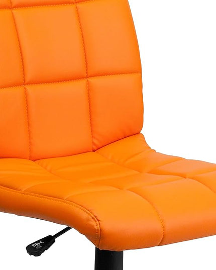 Flash Furniture Clayton Mid-Back Orange Quilted Vinyl Swivel Task Office Chair - LeafyLoom