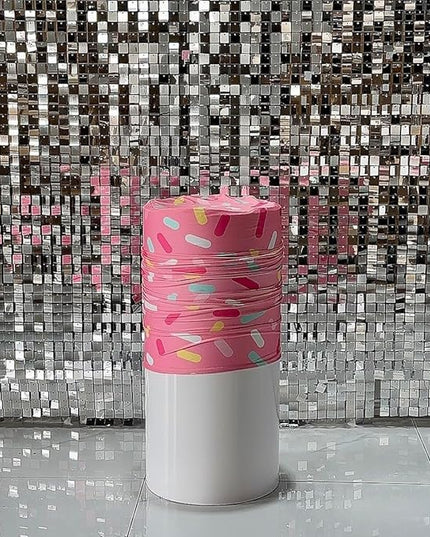 Donut Theme Pedestal Cover for Girl Birthday Party Baby Shower Baptism Communion Christening Cylinder Cover Photography Decoration Circus Event Plinth Cover Dia56 H77 - LeafyLoom