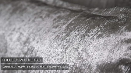 Riverbrook Home Turin Comforter Set, Twin, Silver, 6-Piece Set - LeafyLoom