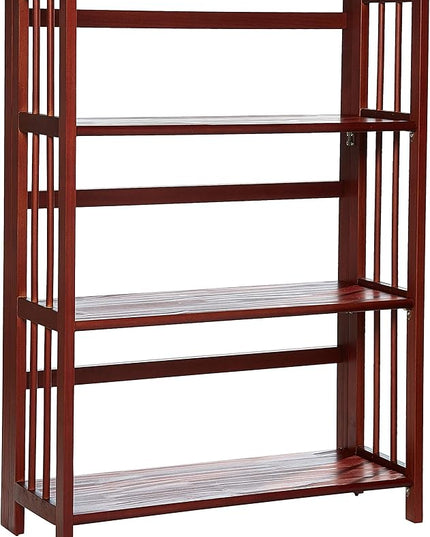Casual Home 3-Shelf Folding Stackable Bookcase (27.5" Wide)-Walnut - LeafyLoom