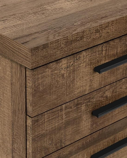 Monarch Specialties 7400, Rolling Mobile, Storage, Printer Stand, Office, Work, Laminate, Brown, Contemporary, Modern Filing Cabinet-3 Drawer Reclaimed Wood/Castors, 18.25" L x 17.75" W x 25.25" H - LeafyLoom