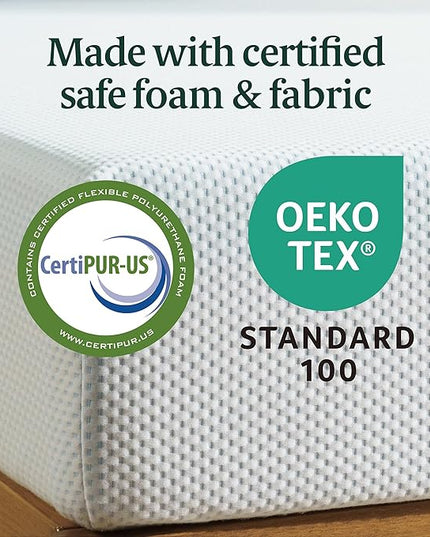 ZINUS 10 Inch Green Tea Cooling Memory Foam Mattress [New Version], King, Fiberglass free, Medium Firmness, Cooling Gel Foam, Certified Safe Foams & Fabric, Mattress in A Box - LeafyLoom