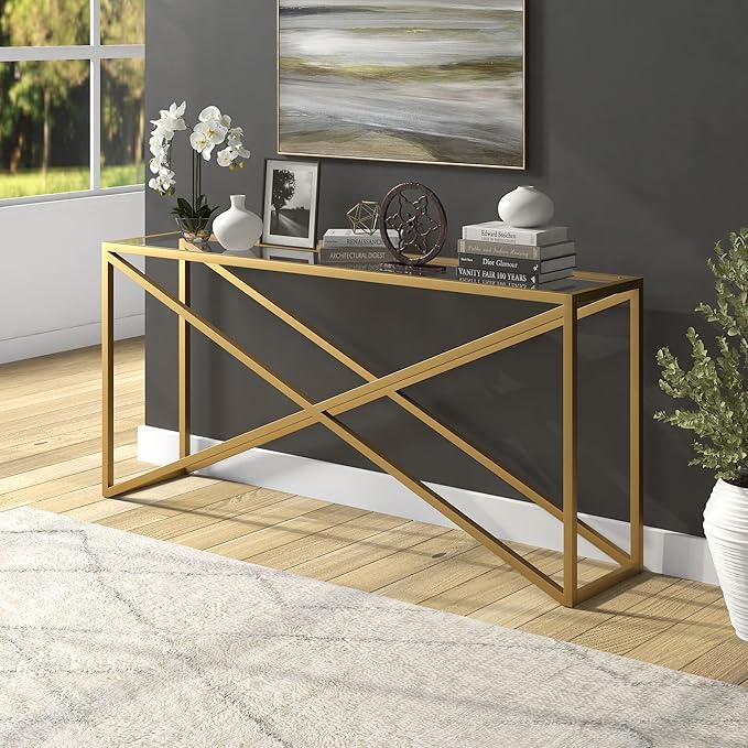 Henn&Hart Calix Console Table, 64" Wide - LeafyLoom