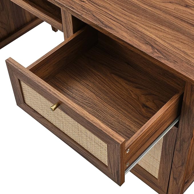 Modway Soma Desk, Walnut - LeafyLoom